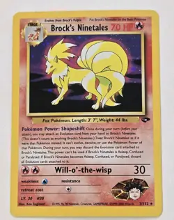 2000 Pokemon BROCK'S NINETALES #3/132 Gym Challenge Unlimited Holo English LP - Image 1