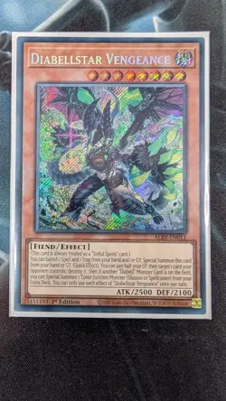 YUGIOH Diabellstar Vengence ALIN-EN011 Secret Rare 1st Edition - Image 1