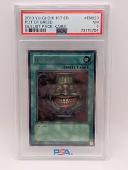 Yu-Gi-Oh! Pot of Greed Ultimate Rare 1st Ed - DPKB-EN029 - PSA 7 - Image 1