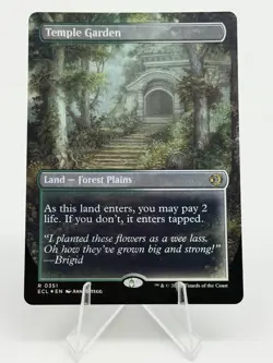 MTG ~ Temple Garden (Borderless Double Sided Foil) Lorwyn Eclipsed ~ Near Mint - Image 1