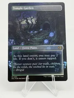 MTG ~ Temple Garden (Borderless Double Sided Foil) Lorwyn Eclipsed ~ Near Mint - Image 2