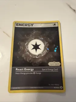 React Energy 82/92 Stamped Holo EX Legend Maker Pokemon Card - Image 1