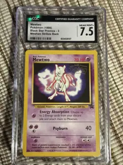 1999 Pokemon - Mewtwo WB Movie Black Star Promo #3 CGC 7.5 NM/ Mint Graded - Image 1