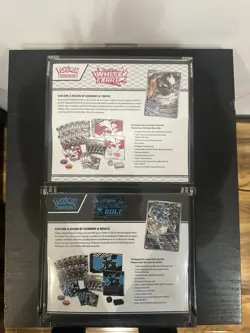 Pokemon TCG Black Bolt And White Flare Pokemon Center Etb With Acrylic Cases - Image 2