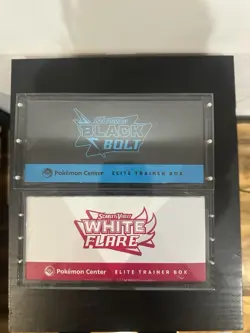 Pokemon TCG Black Bolt And White Flare Pokemon Center Etb With Acrylic Cases - Image 3