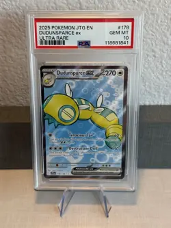 Dudunsparce ex 2025 Pokemon Journey Together 178/159 Ultra Rare PSA 10 - Image 1