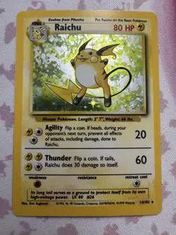 Pokemon TCG Base Set #14/102 Raichu Holo RARE NM *1 Owner* Fastship!! - Image 3