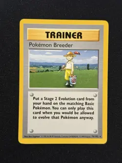 Pokemon Breeder Shadowless #76/102 Base Set Pokemon Card NM - Image 1