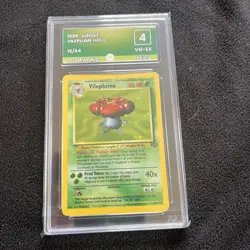 Pokemon TCG Vileplume Jungle Card 15/64 Rare Holo 1999 PG Graded 4 VG-EX psa - Image 1