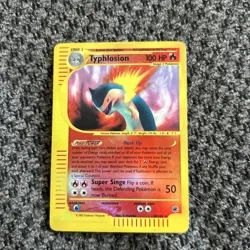 Pokemon TCG Typhlosion Expedition Base Set Reverse Holo Holo Rare Card 28/165 - Image 1