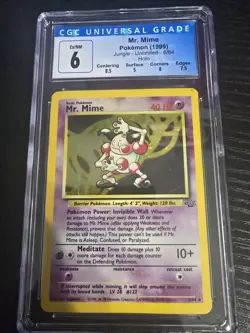 Pokemon TCG Pokemon Jungle Mr. Mime Holo Rare CGC 6 - Image 1