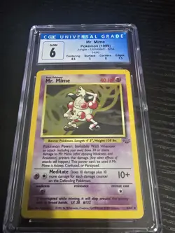 Pokemon TCG Pokemon Jungle Mr. Mime Holo Rare CGC 6 - Image 2