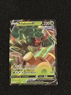 2021 Pokemon Rillaboom V 022/264 Swsh08: Fusion Strike Holo. - Image 1