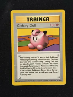 Pokemon Clefairy Doll Base Set Shadowless 70/102 Rare NM - Image 1