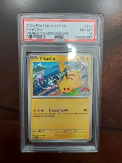 2024 Pokemon SVP-EN World Championships #190 - PSA NM-MT 8 - PIKACHU - Image 1