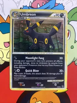 UMBREON 10/90 Undaunted HOLO SWIRL rare Pokemon TCG card LP - Image 1