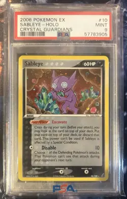 2006 Pokemon EX Sableye Holo #10/100 Crystal Guardians PSA 9 Mint - Image 1