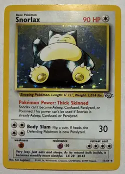 Pokemon TCG Snorlax Jungle 11/64 Holo Unlimited Holo Rare - LP - Image 1