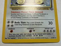 Pokemon TCG Snorlax Jungle 11/64 Holo Unlimited Holo Rare - LP - Image 2