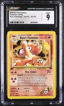 2000 Gym Challenge - 1st Ed. #31/132 Blaine's Charmeleon CGC 9 - Image 1