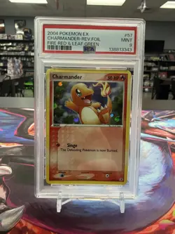 2004 POKEMON EX FIRE RED & LEAF GREEN #57 CHARMANDER-REVERSE FOIL PSA 9 - Image 1