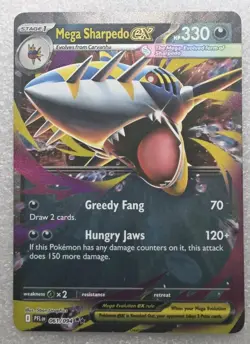 Pokemon - Mega Sharpedo EX 061/094 Double Rare, ME02: Phantasmal Flames, Holo - Image 1