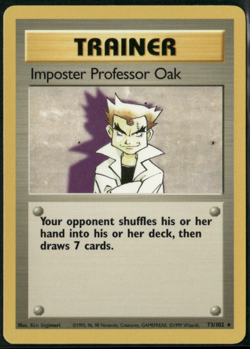 SHADOWLESS Impostor Professor Oak 73/102 Base Set 1999 Pokemon WoTC-NM-RARE - Image 1
