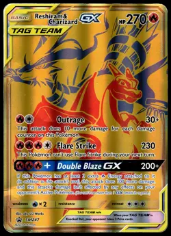 Reshiram & Charizard GX SM247 JUMBO OVERSIZED Black Star Promo Pokemon Card - Image 1