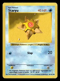 Staryu 65/102 Shadowless Base Set Pokemon Card - Image 1