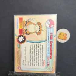 GROWLITHE #58 MP TOPPS TRADING CARDS SERIES 1 - Image 2