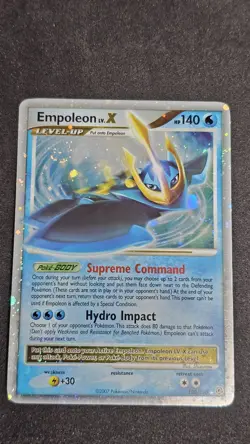 Pokemon TCG Empoleon LV.X Holo *SWIRL* Rare Card Diamond & Pearl 120/130 LP - Image 1