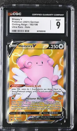 Pokemon Schaurige Herrschaft Heiteira V 182/198, Deutsch Full Art PSA CGC 9 Mint - Image 1