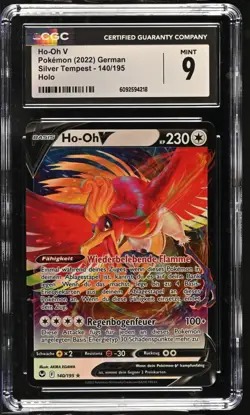 Ho Oh V Silver Tempest #140 Pokemon PSA CGC 9 Deutsch Holo 2022 - Image 1