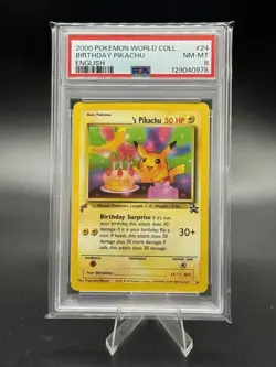 PSA 8 - Birthday Pikachu - 24 - 2000 World Collection Promo - WOTC - Pokemon TCG - Image 1
