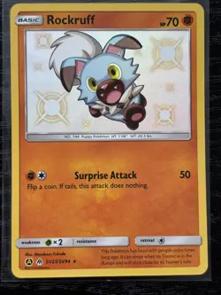 Rockruff Shiny Holo Rare Hidden Fates: Shiny Vault SV23/SV94 LP-NM Pokemon TCG - Image 1