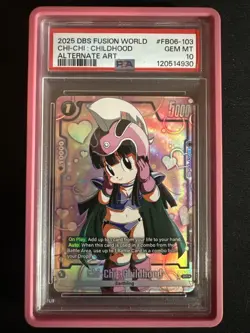 PSA 10 Gem Mint Chi-Chi Childhood Alt Art Dragonball Super Card Game FB06-103 - Image 1