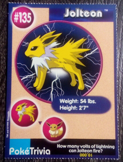 Jolteon #135 PokeTrivia Burger King Promo Pokemon Card TCG EX - Image 1