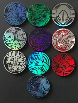 10 X Pokemon Coins Coin Tokens Shiny Mega Rayquaza M Swampert Hoenn Starters - Image 1