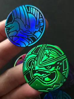 10 X Pokemon Coins Coin Tokens Shiny Mega Rayquaza M Swampert Hoenn Starters - Image 4