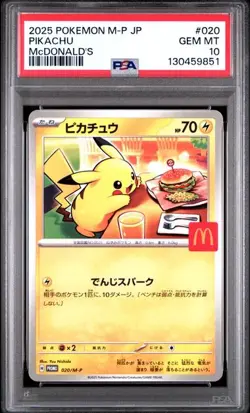 2025 POKEMON JAPANESE M-P PROMO #020 PIKACHU McDONALD'S PSA 10 - Image 1