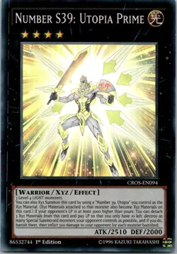 Yugioh Number S39: Utopia Prime CROS-EN094 1st Edition Super Rare NM - Image 1