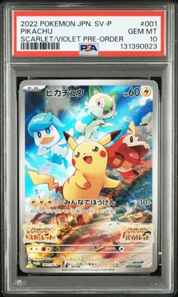 PSA 10 Pikachu Scarlet & Violet promo 001/SV-P 2022 JP Pokemon Card GEM MINT - Image 3