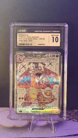 CGC GEM MINT 10 Charizard ex 125/108 SR Ruler of the Black Flame Pokemon Card JP - Image 3