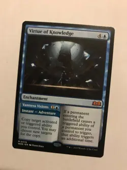 Virtue of Knowledge - MtG NM WOE 0076 - Wilds of Eldraine - Mythic - Magic; Blue - Image 1
