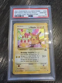 2021 POKEMON CELEBRATIONS CLASSIC COLLECTION #24 BIRTHDAY PIKACHU-HOLO PSA 10 - Image 1