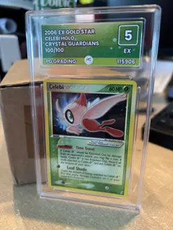 Pokemon Celebi [Gold Star] #100 Pokemon Crystal Guardian - LP/MP - graded ex 5 - Image 1