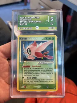 Pokemon Celebi [Gold Star] #100 Pokemon Crystal Guardian - LP/MP - graded ex 5 - Image 2