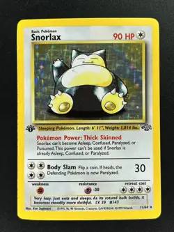 Snorlax 11/64 Jungle Holo Rare 1st Edition Pokemon 1999 WOTC LP - Image 1