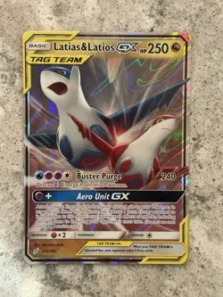 2019 Pokemon Sun Moon Team Up Latias Latios GX Full Art #113/181 NM - Image 1