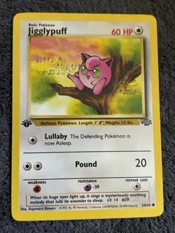 Jigglypuff 54/64 Jungle First Edition Pokemon Card NM Condition TCG Wotc - Image 1